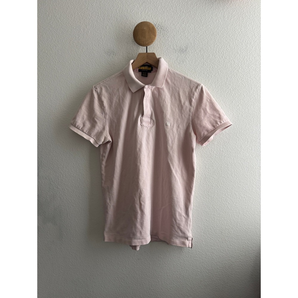 Ralph Lauren Rugby Mens Pink Cotton Pique Skull Logo Polo Shirt Medium